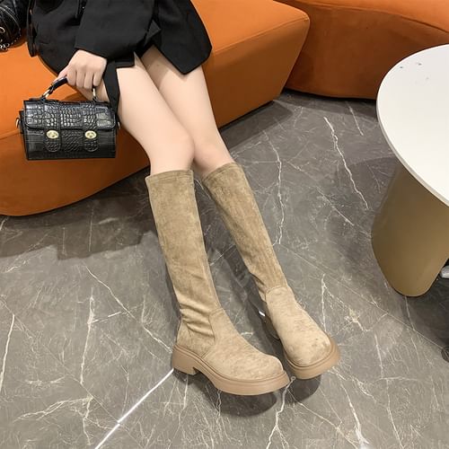 Tall faux suede clearance boots