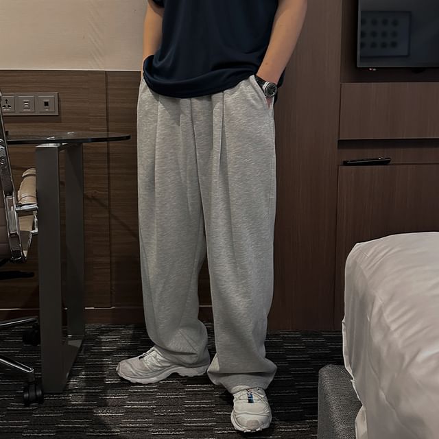 MRCYC-Mid Rise Plain Wide Leg Sweatpants