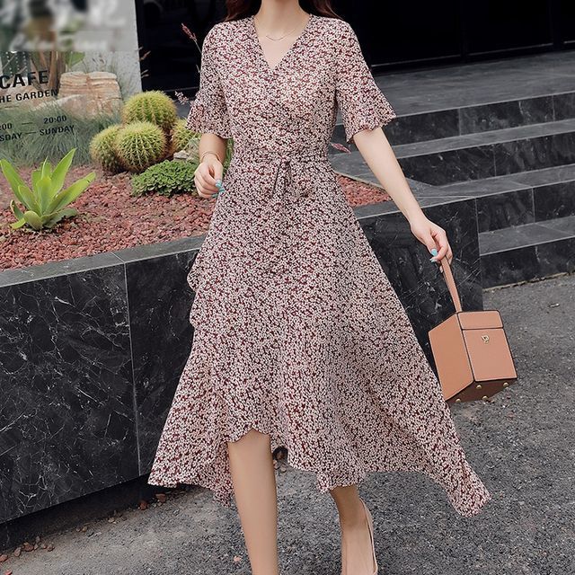 sachin and babi light blue dress London Times Women's Short Sleeve Chiffon Midi Dress main image 0