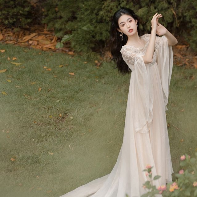 white christmas dresses Lace White Jersey Off Shoulder Bell Sleeve Sexy Slit Mermaid Prom Gown