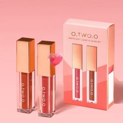 O.TWO.O - Matte Lock Color Lip Glaze Set - 3Types