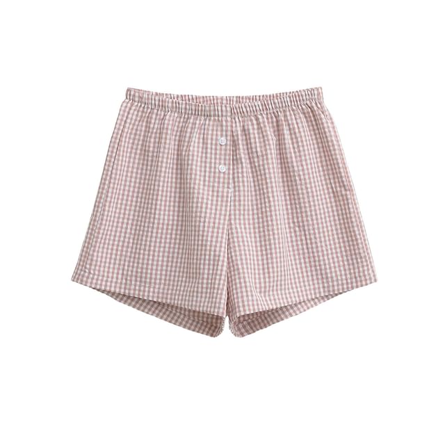 Asiris-Mid Rise Gingham Shorts