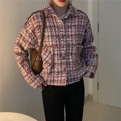 Finnegas - Plaid Tweed Cropped Jacket Finnegas - Plaid Tweed Cropped Jacket