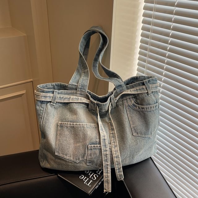 Milha-Washed Denim Tote Bag