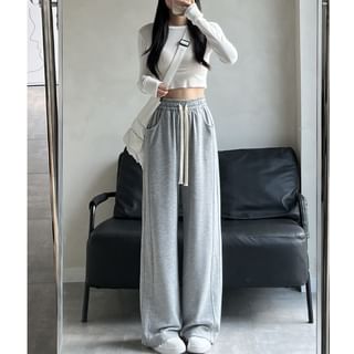 evanesce High Rise Wide Leg Plain Sweatpants Sale