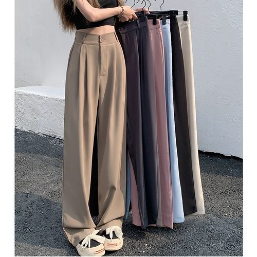 Shopherd - High Rise Plain Wide Leg Dress Pants