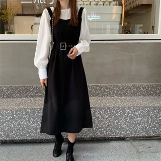 plain pinafore dress