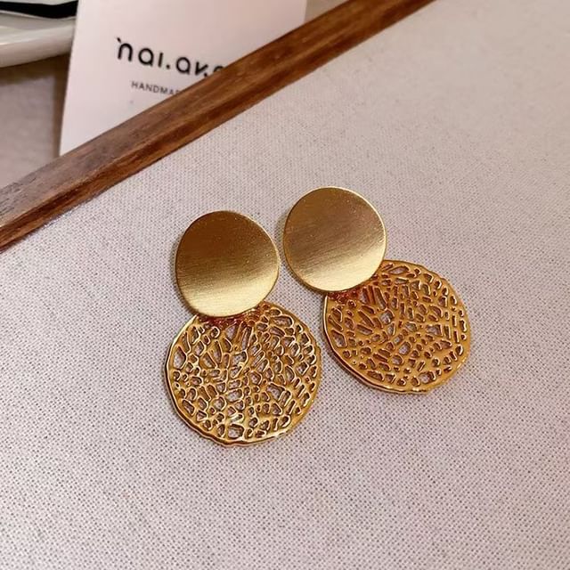Kiren-Double Disc Drop Earring