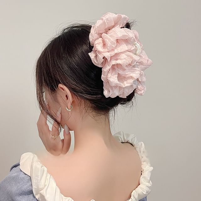 Daeuni-Ruffle Mesh Hair Claw Clip