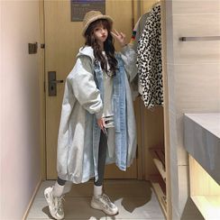 Fabricino - Hooded Panel Denim Coat Fabricino - Hooded Panel Denim Coat