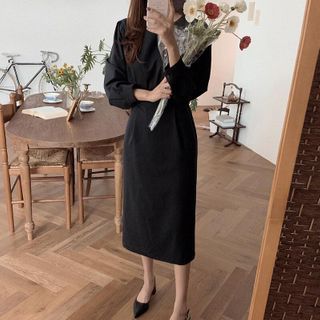 Long sleeve midi sheath dress Outlet