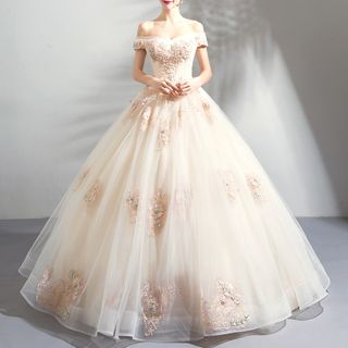 Fioridi - Off-Shoulder Ball Gown Wedding Dress | YesStyle