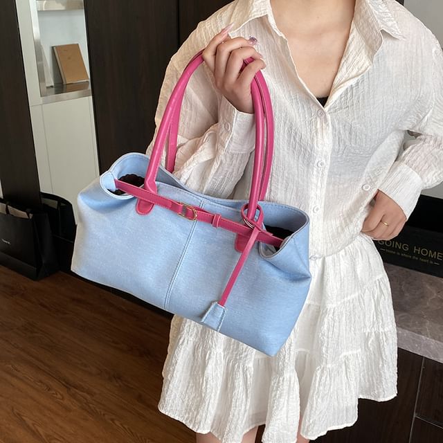 Letheroni-Buckled Tote Bag