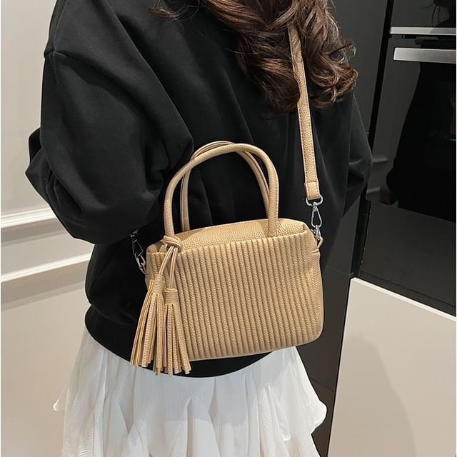 Skyglow-Tassel Top Handle Crossbody Bag