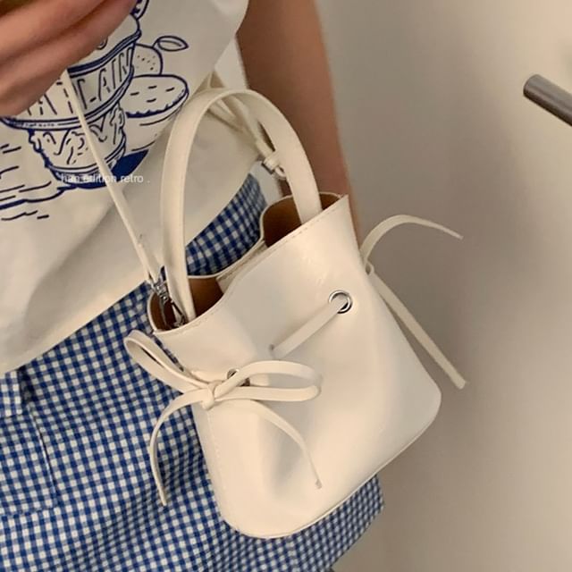 Fran San-Plain Faux Leather Bucket Bag