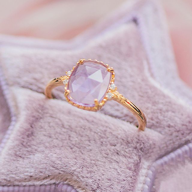 DECADES-Faux Crystal Sterling Silver Ring