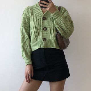 chunky cable cardigan