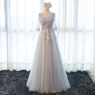tulle evening gown