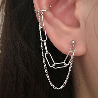 Chimerro-Layered Chain Cuff Earring