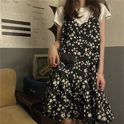OUREA - 短袖T裇 / 碎花细肩带A字连衣长裙 / 针织开衫 OUREA - 短袖T裇 / 碎花细肩带A字连衣长裙 / 针织开衫