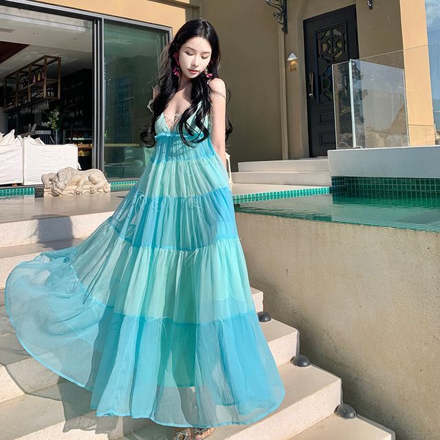 chinese dress ladies Rhythms V-Neck Maxi Dress - Organic Double Gauze main image 0