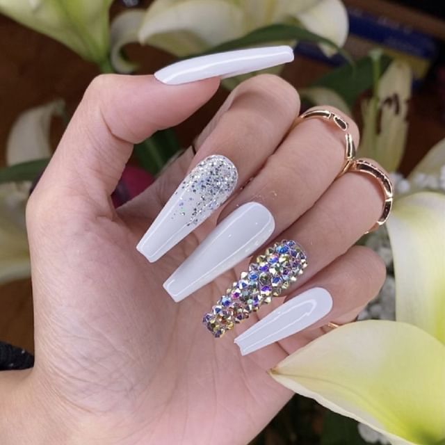 White AB Bling Rhinestones For Nails Flatback Nail Art Rhinestones Diamond  Glue on Nail Art Decorations Nails DIY Accessories - Price history & Review, AliExpress Seller - LISM Women Makeup Store