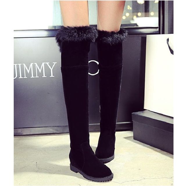 over the knee fur trim boots