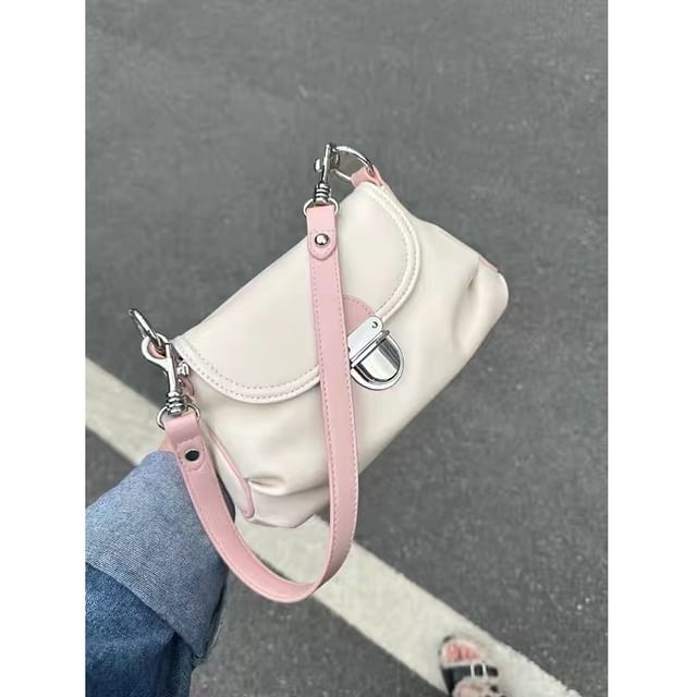 Basaran-Faux Leather Flap Shoulder Bag