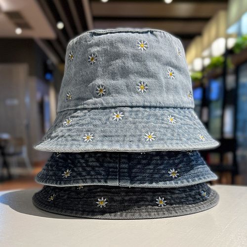 FROME Distressed Denim Bucket Hat
