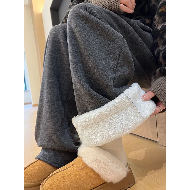 evanesce-Drawstring Waist Plain Loose Fit Pants