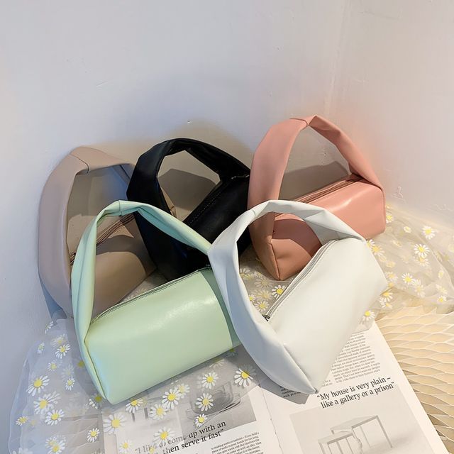 Basaran-Plain Faux Leather Handbag