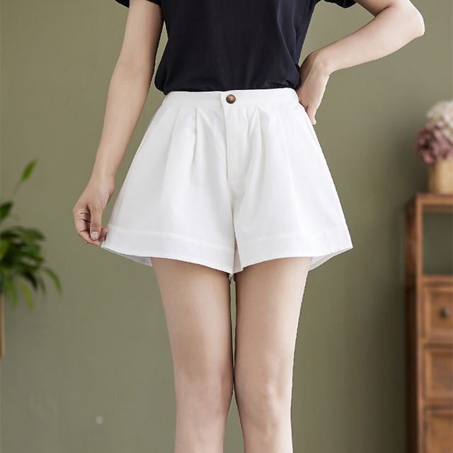 Everose-Mid Waist Wide Leg Shorts