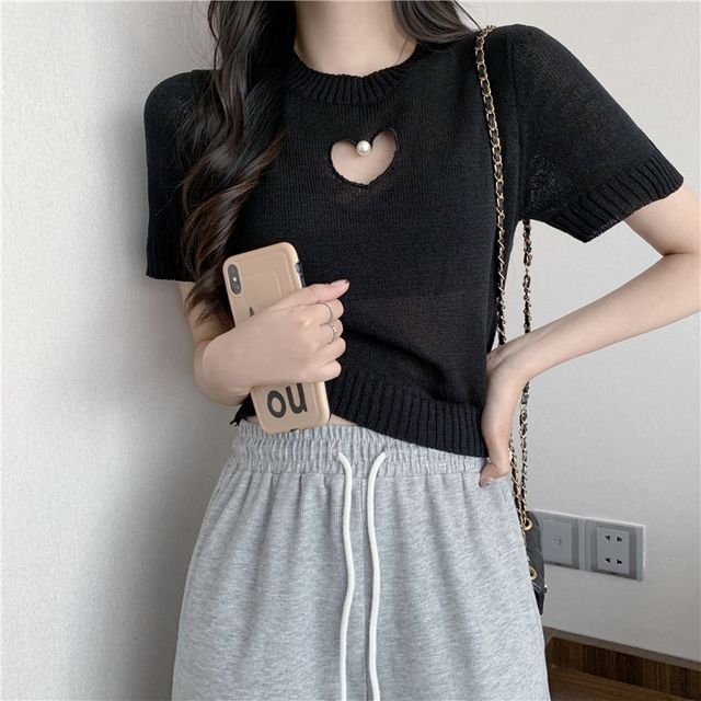 【Audire】Jane half-sleeve knit tops Buy THE AUDREY SHORT SLEEVE SHIRT | Johnny Was