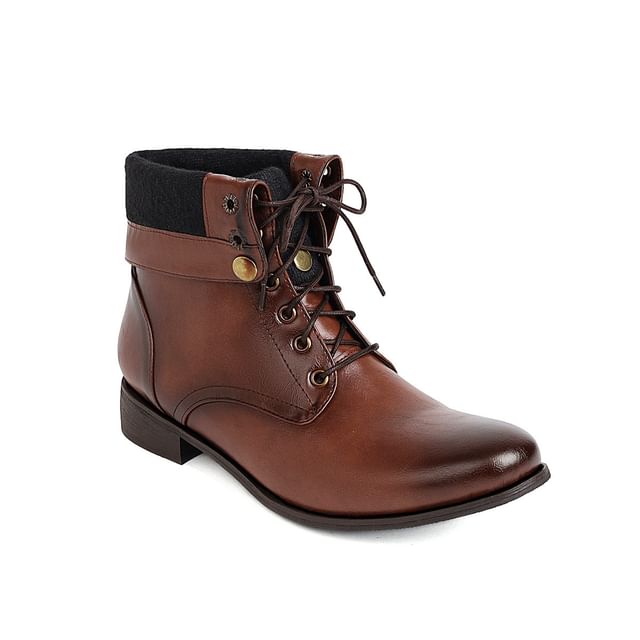 Cinnabelle-Lace-Up Short Boots