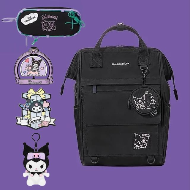 TIDECOLOR - Sanrio Kuromi Applique Backpack / Coin Purse  display picture 1