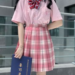 milkarf - Plaid Pleated Mini Skirt