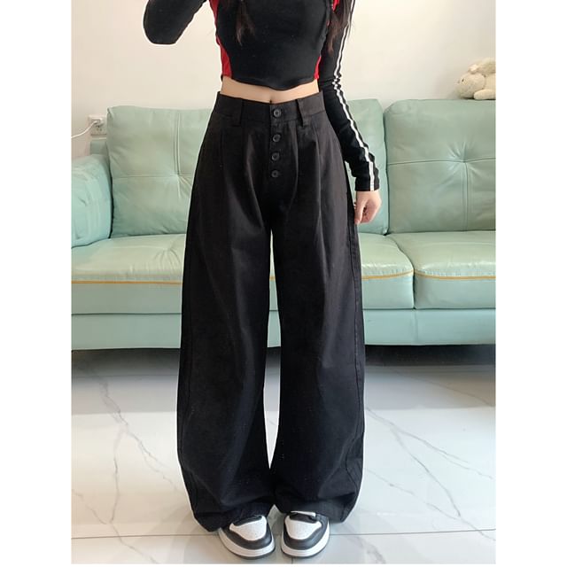 2DAWGS-High Rise Plain Baggy Pants
