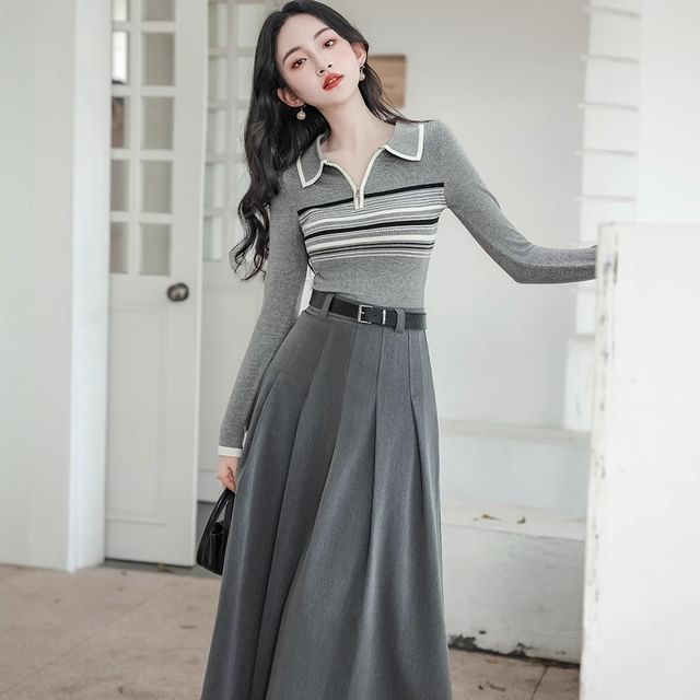 Maxi Skirt Polo Shirt And Skirt Outfit Long Black Skirt Outfit