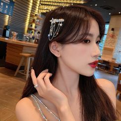 Pop Lop - Rhinestone Star Chain Hair Clip Pop Lop - Rhinestone Star Chain Hair Clip