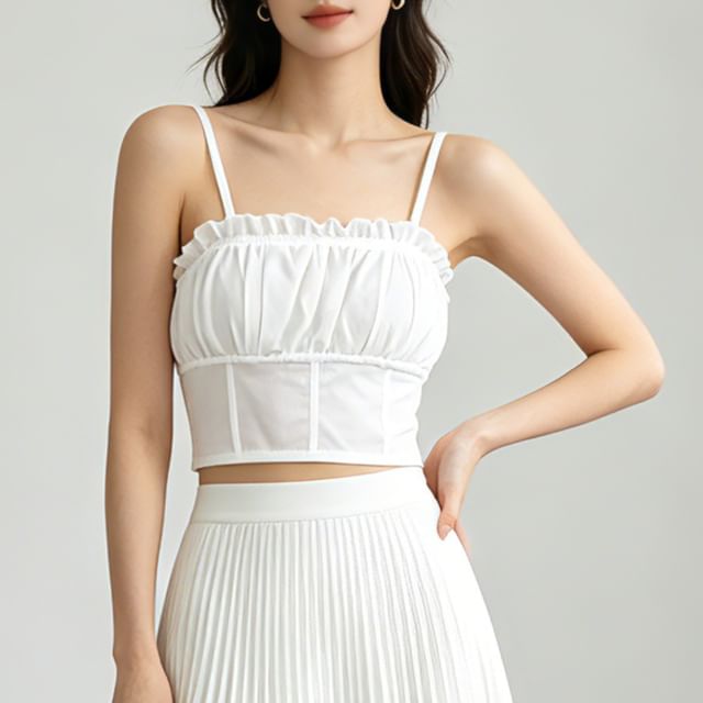 Gangacore-XL Camisole-Oberteil mit Rüschenkorsett