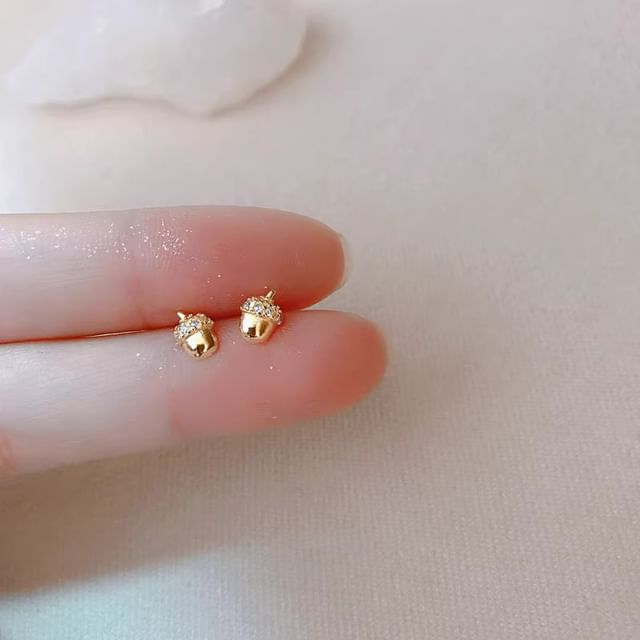 Seirios-Acorn Rhinestone Ear Stud