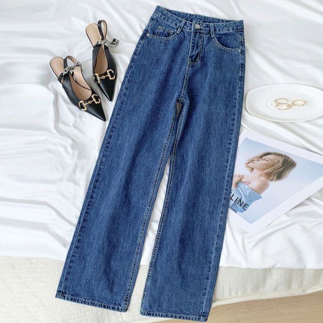 DREE - High Waist Washed Wide Leg Jeans | YesStyle