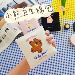 Carche - Embroidered Bear Sanitary Pouch Carche - Embroidered Bear Sanitary Pouch