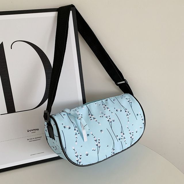 floral canvas crossbody bag