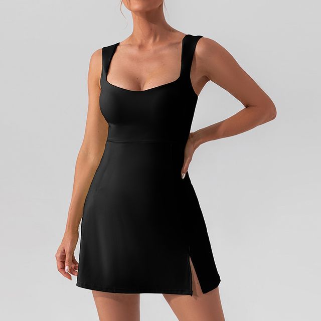 Shazzlock - Wide Strap Plain Mini A-Line Sports Dress | YesStyle