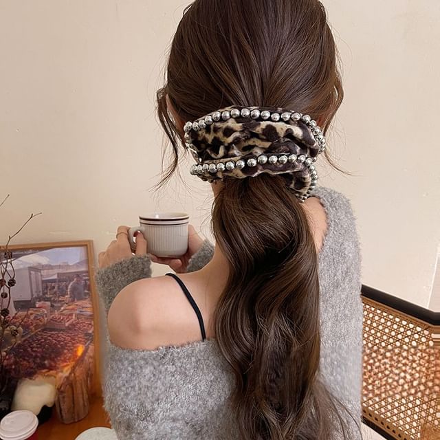 Show Mind-Leopard Hair Scrunchie