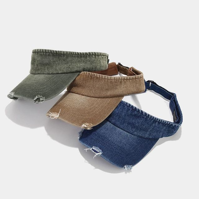Hatrix-Distressed Denim Visor Hat