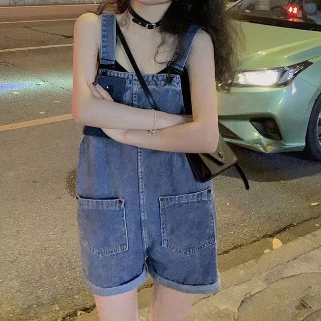 Everose-Denim Jumper Shorts