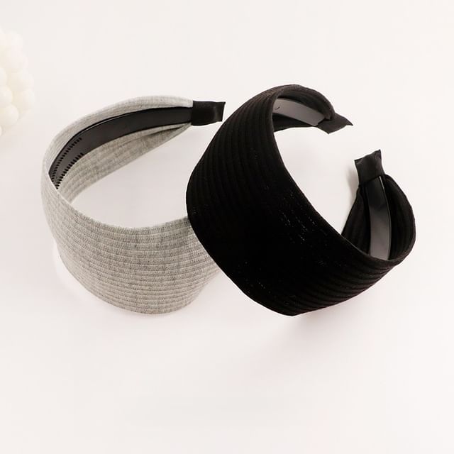 Koi Kawaii-Plain Ribbed Knit Headband