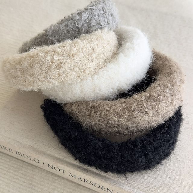 Kayochs-Plain Fleece Padded Wide Headband